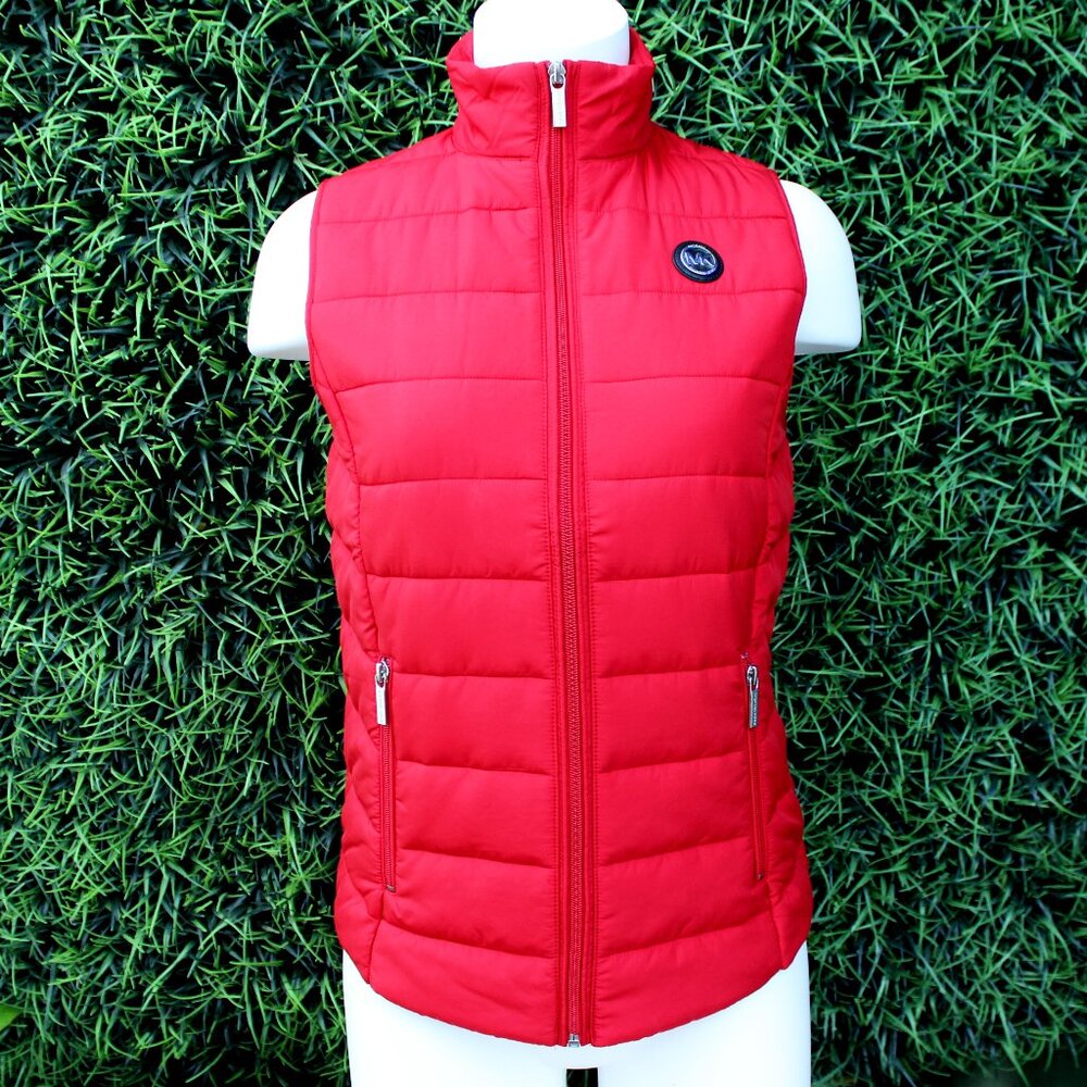 Michael Kors Red Puffer Vest Full Zip Women's Size X Small EUC